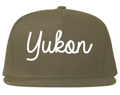 Yukon Oklahoma OK Script Mens Snapback Hat Grey