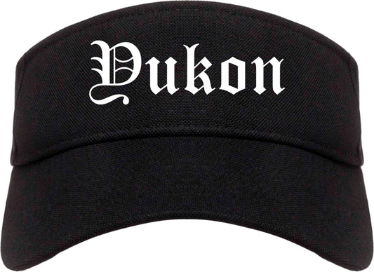 Yukon Oklahoma OK Old English Mens Visor Cap Hat Black
