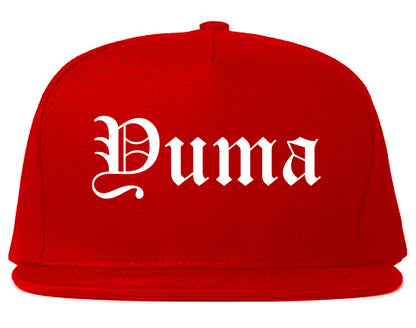 Yuma Arizona AZ Old English Mens Snapback Hat Red