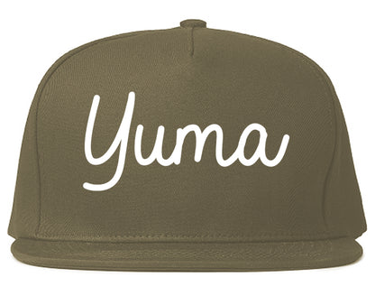 Yuma Arizona AZ Script Mens Snapback Hat Grey