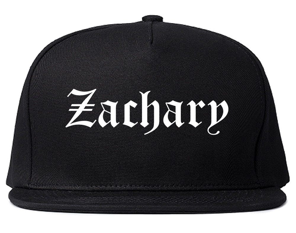 Zachary Louisiana LA Old English Mens Snapback Hat Black