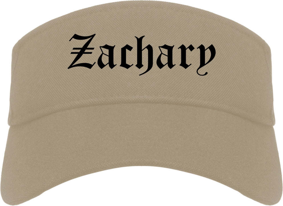 Zachary Louisiana LA Old English Mens Visor Cap Hat Khaki