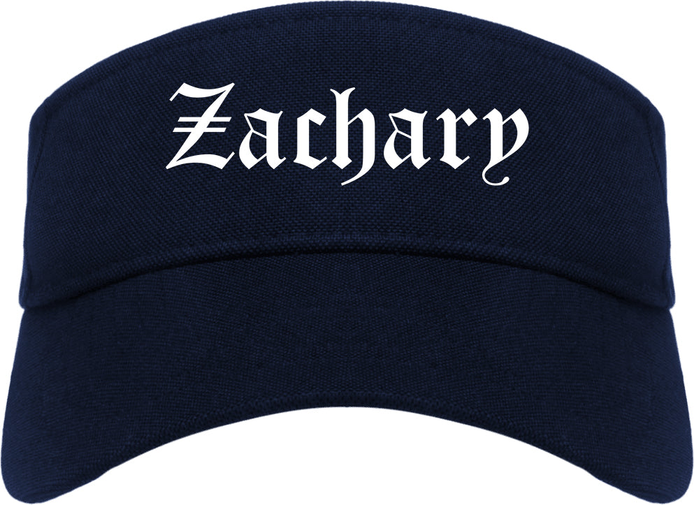 Zachary Louisiana LA Old English Mens Visor Cap Hat Navy Blue