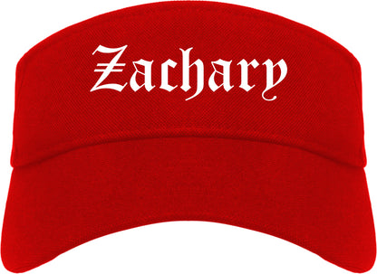 Zachary Louisiana LA Old English Mens Visor Cap Hat Red