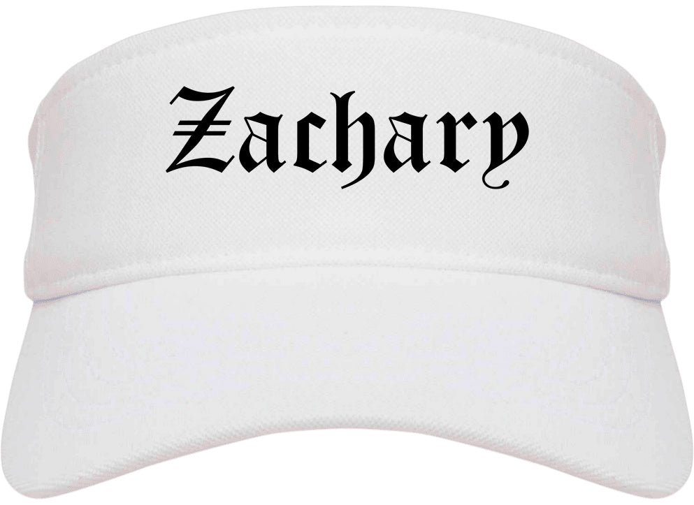 Zachary Louisiana LA Old English Mens Visor Cap Hat White