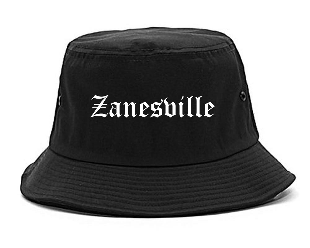 Zanesville Ohio OH Old English Mens Bucket Hat Black