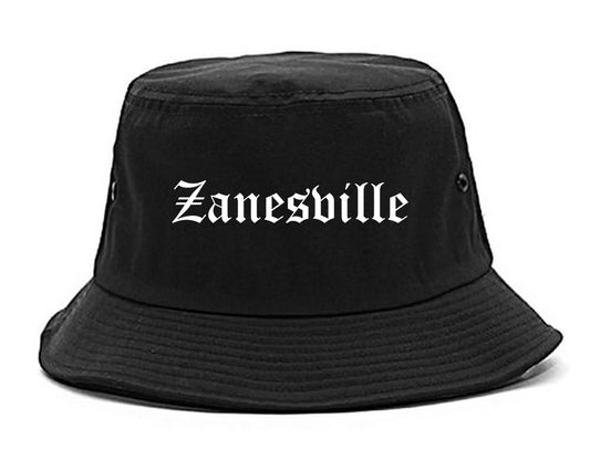 Zanesville Ohio OH Old English Mens Bucket Hat Black