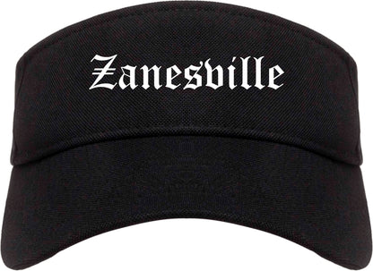 Zanesville Ohio OH Old English Mens Visor Cap Hat Black