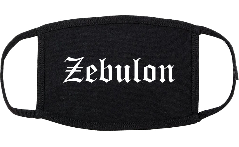 Zebulon North Carolina NC Old English Cotton Face Mask Black