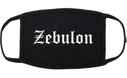 Zebulon North Carolina NC Old English Cotton Face Mask Black