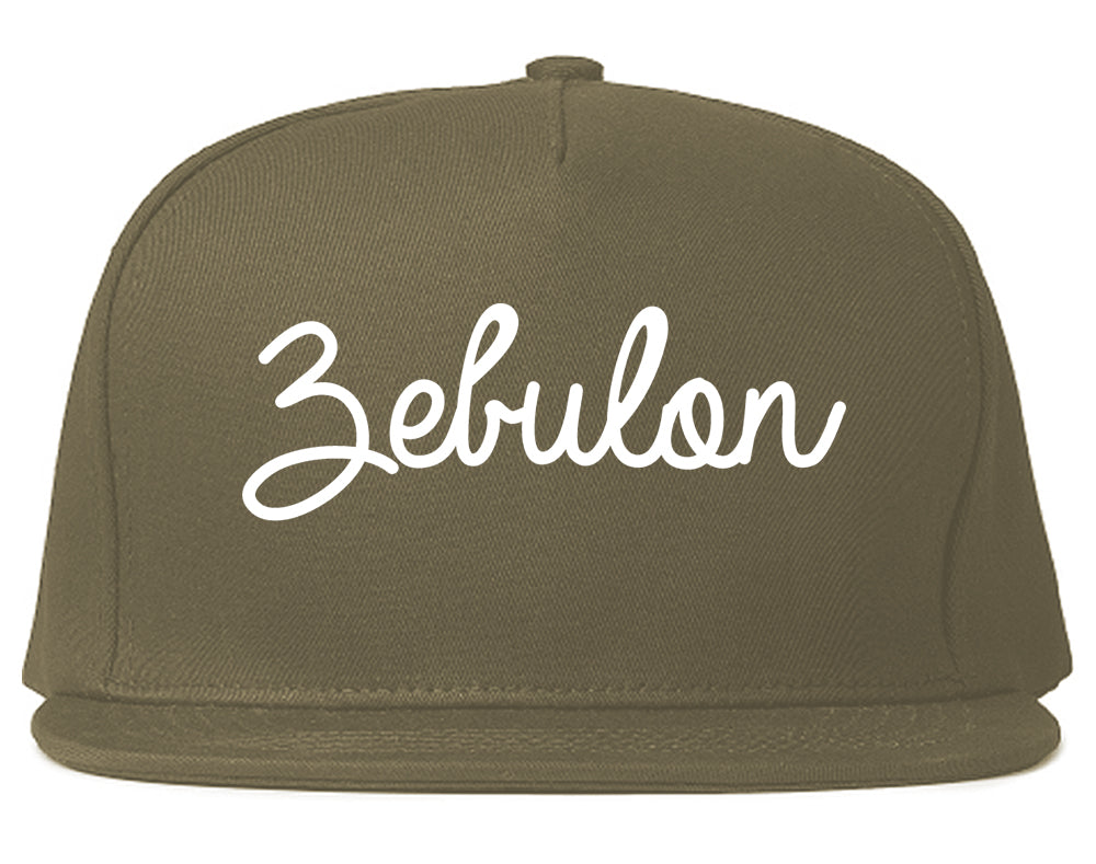 Zebulon North Carolina NC Script Mens Snapback Hat Grey