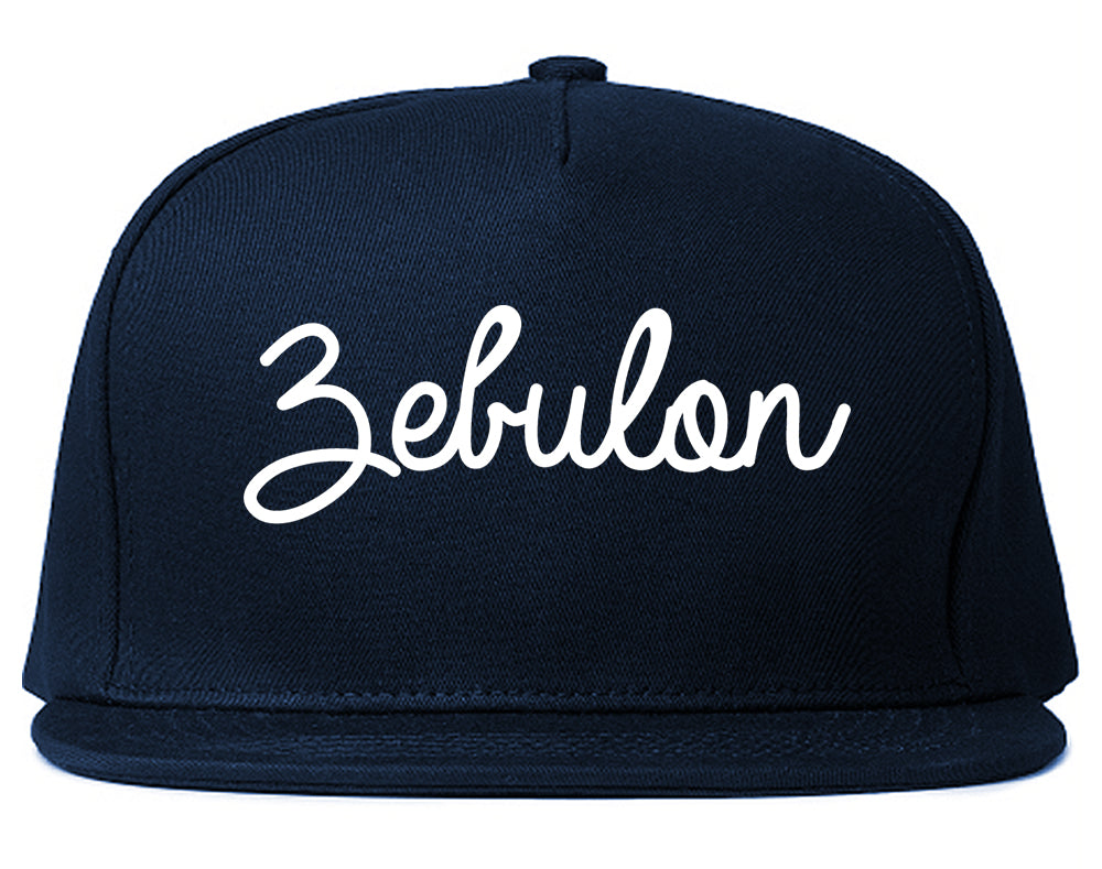 Zebulon North Carolina NC Script Mens Snapback Hat Navy Blue