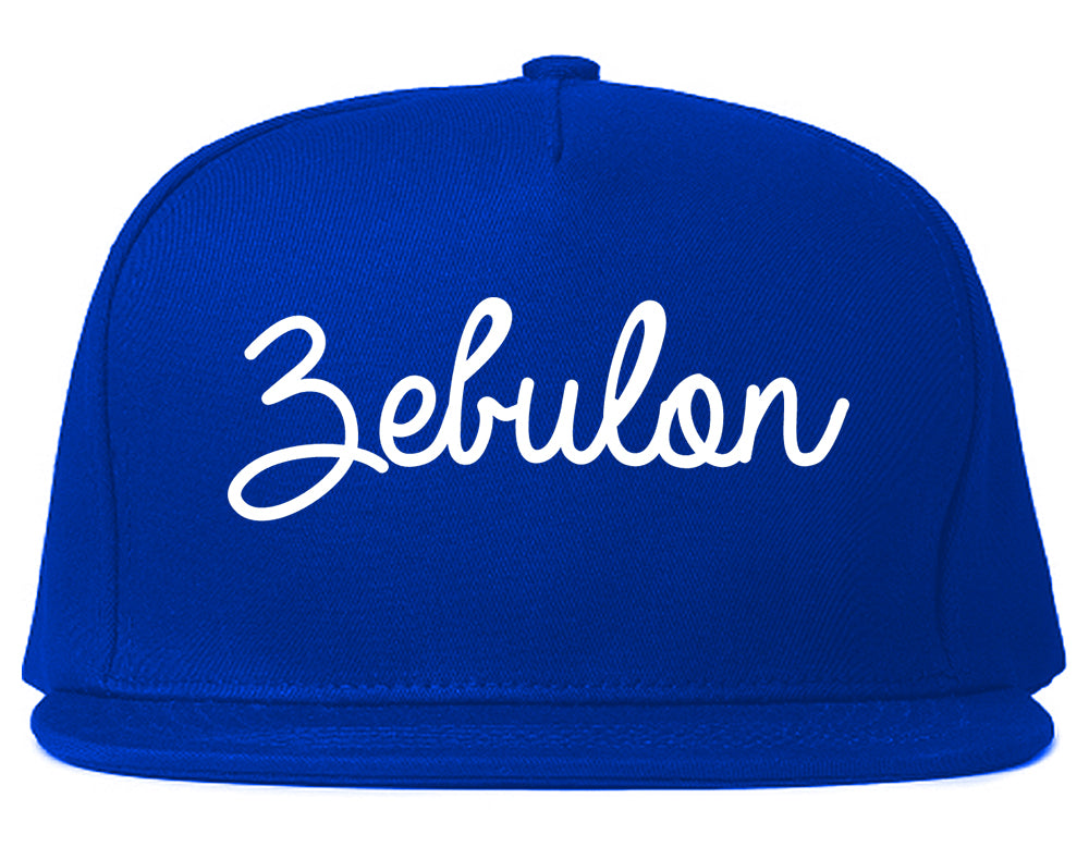 Zebulon North Carolina NC Script Mens Snapback Hat Royal Blue