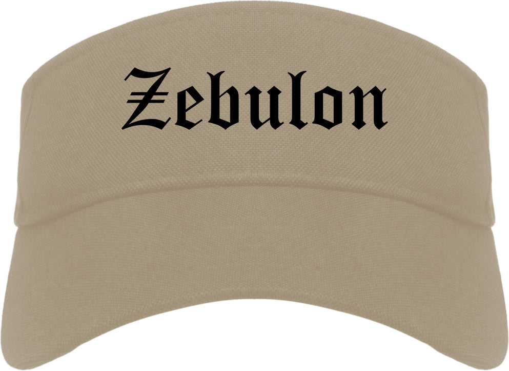 Zebulon North Carolina NC Old English Mens Visor Cap Hat Khaki