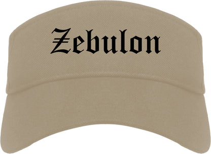 Zebulon North Carolina NC Old English Mens Visor Cap Hat Khaki