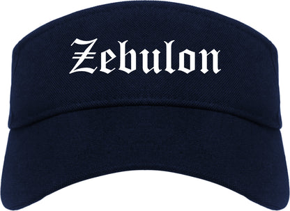 Zebulon North Carolina NC Old English Mens Visor Cap Hat Navy Blue