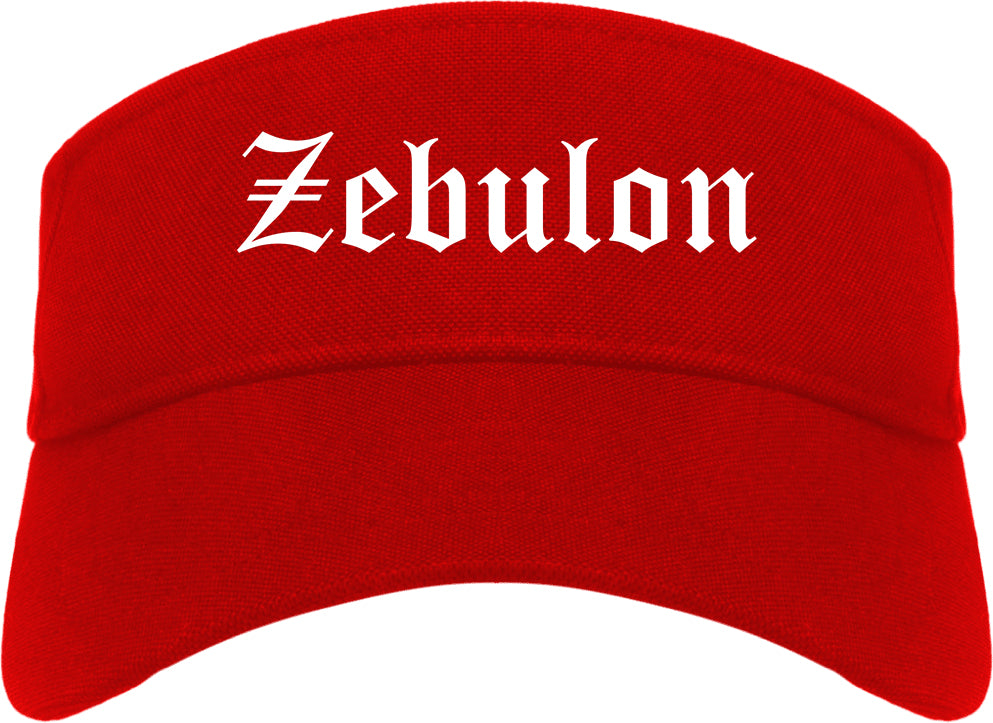Zebulon North Carolina NC Old English Mens Visor Cap Hat Red