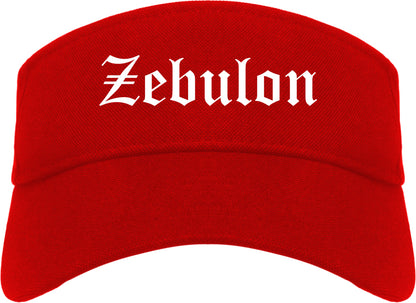 Zebulon North Carolina NC Old English Mens Visor Cap Hat Red