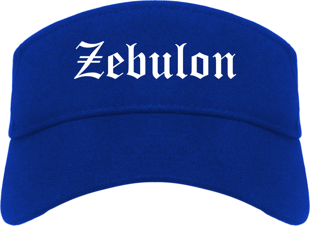 Zebulon North Carolina NC Old English Mens Visor Cap Hat Royal Blue