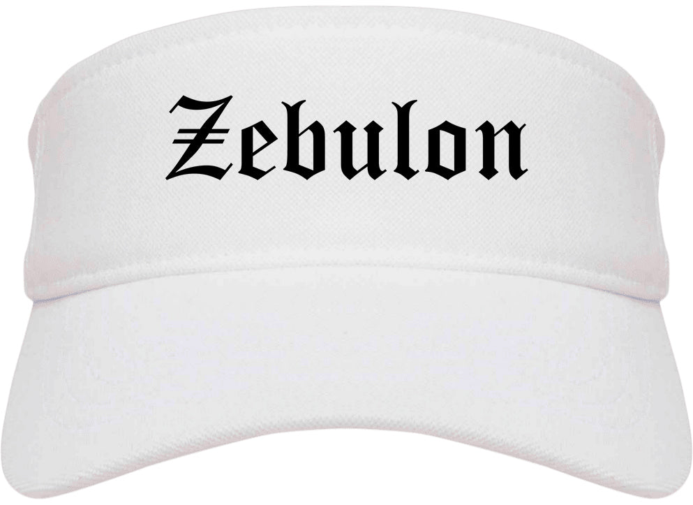 Zebulon North Carolina NC Old English Mens Visor Cap Hat White