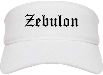 Zebulon North Carolina NC Old English Mens Visor Cap Hat White