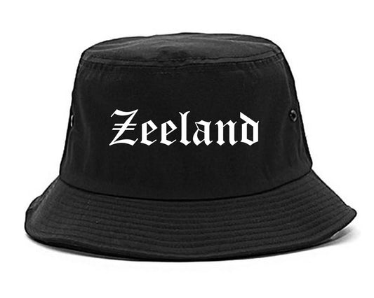 Zeeland Michigan MI Old English Mens Bucket Hat Black