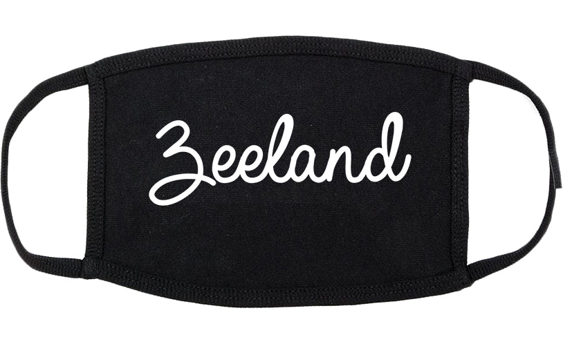 Zeeland Michigan MI Script Cotton Face Mask Black