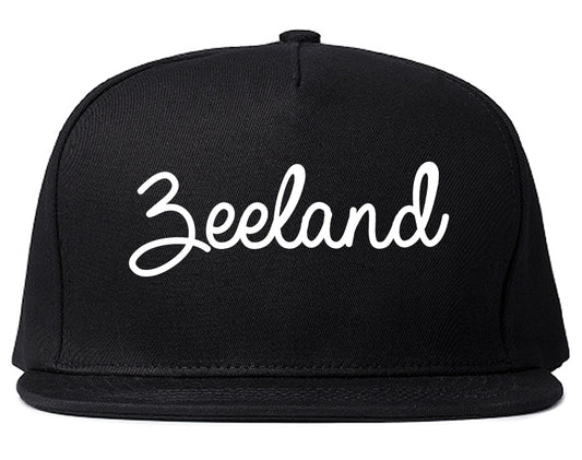 Zeeland Michigan MI Script Mens Snapback Hat Black