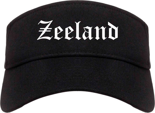 Zeeland Michigan MI Old English Mens Visor Cap Hat Black