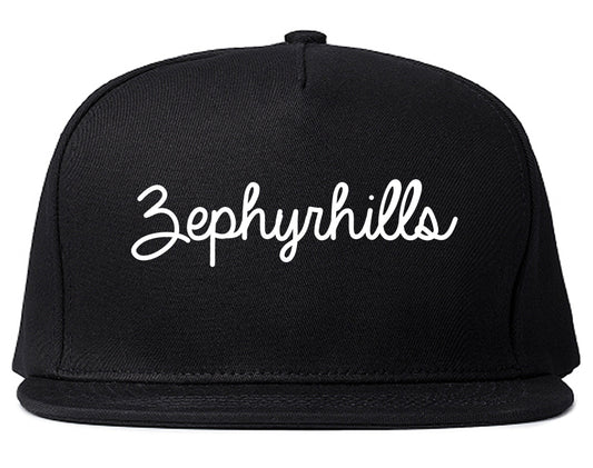 Zephyrhills Florida FL Script Mens Snapback Hat Black