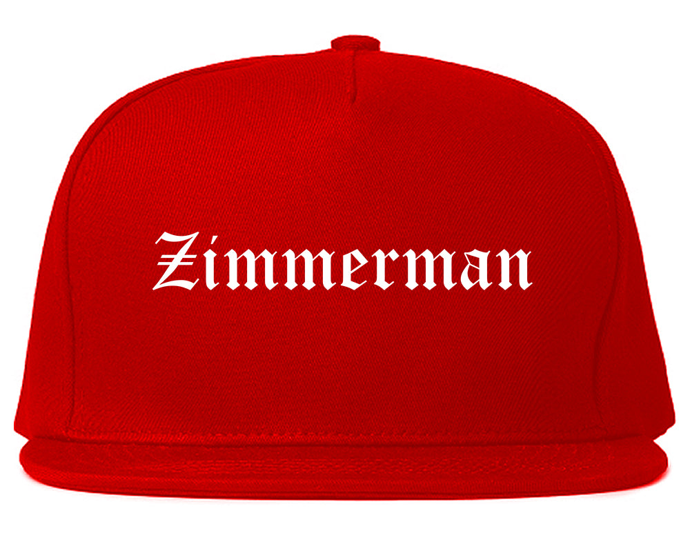 Zimmerman Minnesota MN Old English Mens Snapback Hat Red