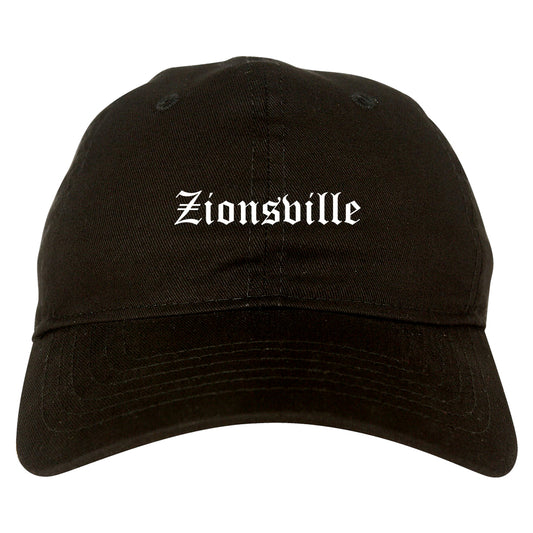 Zionsville Indiana IN Old English Mens Dad Hat Baseball Cap Black