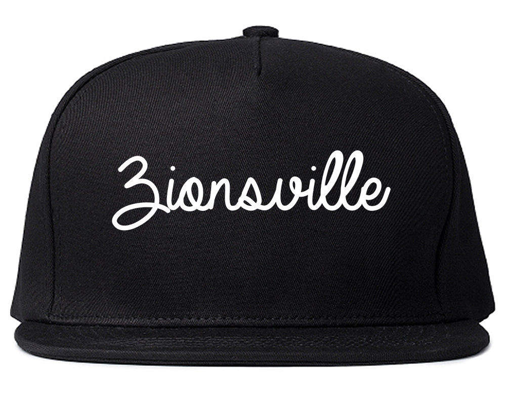 Zionsville Indiana IN Script Mens Snapback Hat Black